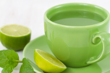 cup of water with lemon
