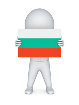 3d small person with bulgarian flag.