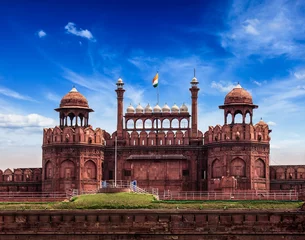 Fototapete Gründungsarbeit Rotes Fort (Lal Qila). Delhi, Indien
