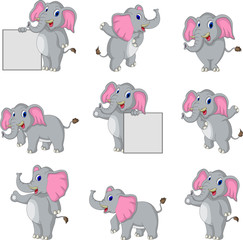Naklejka premium cute elephant cartoon collection