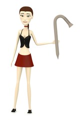 3d render of cartoon character with bended nail