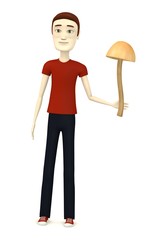 3d render of cartoon character with psathyrella