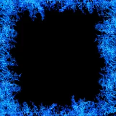 Papier Peint photo autocollant Flamme large blue flame isolated on black