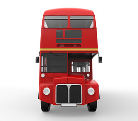 Fototapeta premium Red Double Decker Bus Isolated on White Background