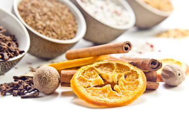 spices with dried oranges