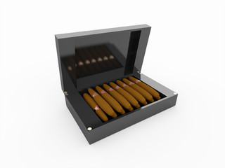 Box of cigars isolated