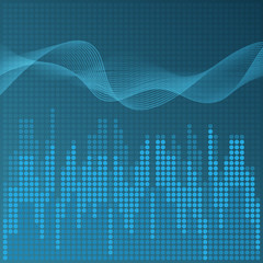 Digital blue equalizer background