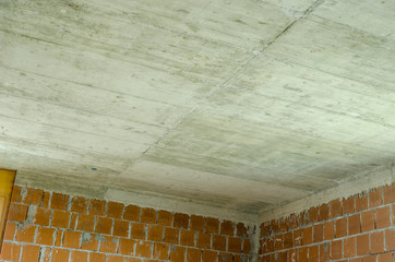 Concrete ceiling in a house under construction