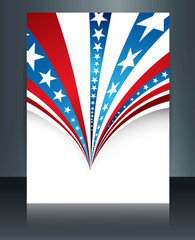 American flag independence day brochure card vector