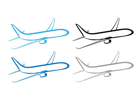 airplane, plane, airplane symbol, stylized airplane