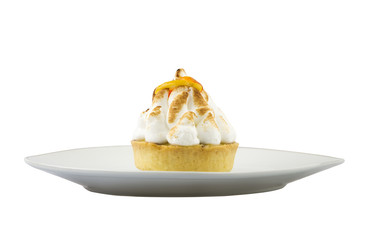 closeup of lemon and cream cake