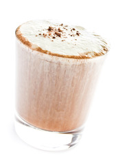 Iced blended frappe coffee isolated on white background