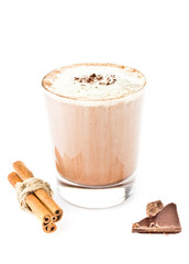 Iced blended frappe coffee isolated on white background