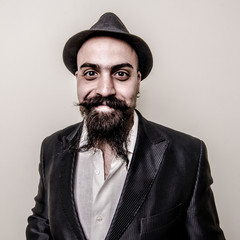 long beard and mustache hipster