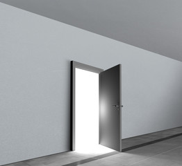 Door open showing bright white light shining