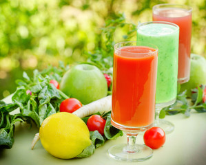 Smoothies made of fruits and vegetable
