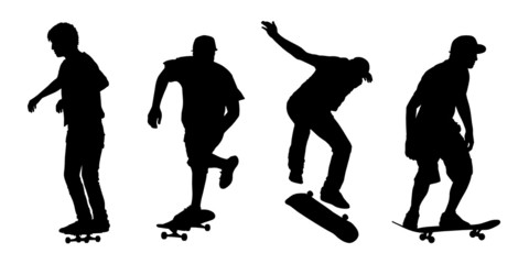 skateboarders silhouettes set 1