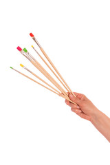 Paint brushes in hand