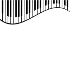 piano keys on a white background