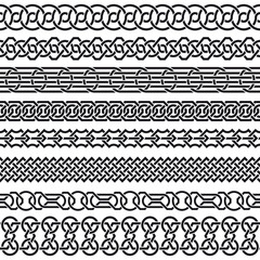 Set of seamless vintage borders in the form of celtic ornament