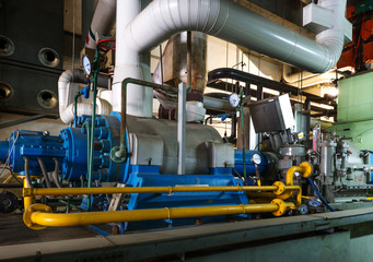 Modern boiler room equipment for heating system.