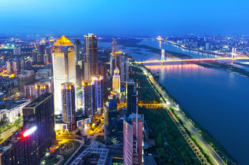 Aerial view of city night