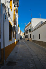 Narrow street in the center of Cordoba, Spain.