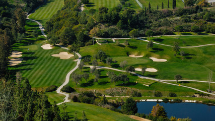 Golf course in Marbella, Andalusia, Spain - obrazy, fototapety, plakaty
