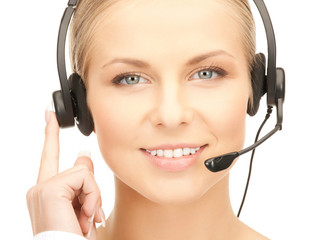 friendly female helpline operator