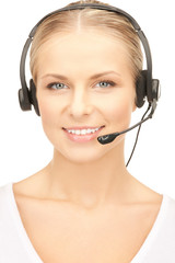friendly female helpline operator