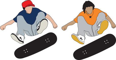 skateboarder kickflip