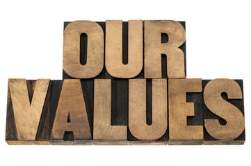 our values in wood type