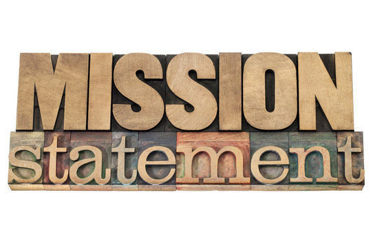 Mission Statement In Wood Type