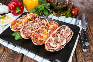 Salami and Ham Pizza Baguette