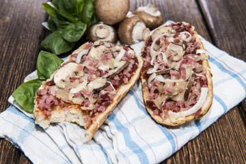 Ham and Mushroom Pizza Baguette