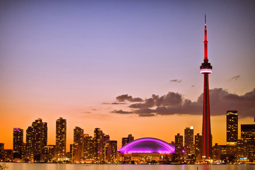 View of Toronto cityscape during sunset © Aqnus