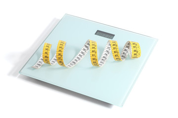 Scale with a tape measure