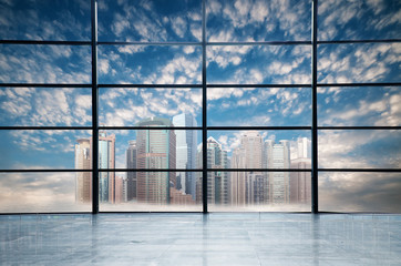 Naklejka premium Higher than the clouds of skyscrapers