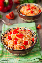 Mexican rice in bowl