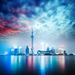 Fototapeta na wymiar beautiful shanghai skyline at night,China .