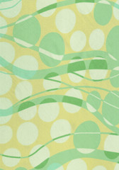 Cercles et courbes en vert et beige .