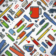 stationery scholl collection.  seamless pattern