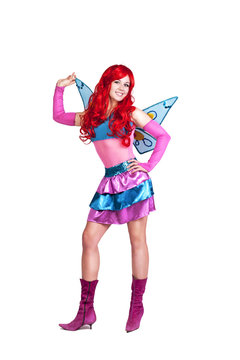 Christmas fairy woman, new year elf