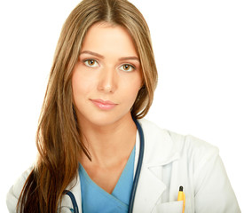 Closeup portrait of a female doctor