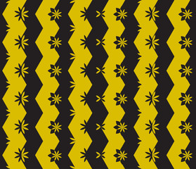 Seamless geometric pattern with flowers