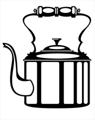 vector illustration teapot on white background