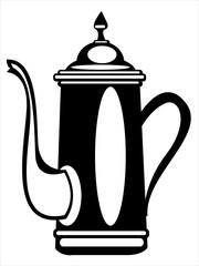 vector illustration teapot on white background