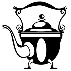 vector illustration teapot on white background