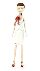 3d render of cartoon character with ribbon