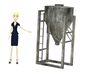 Fototapeta premium 3d render of cartoon character with silo